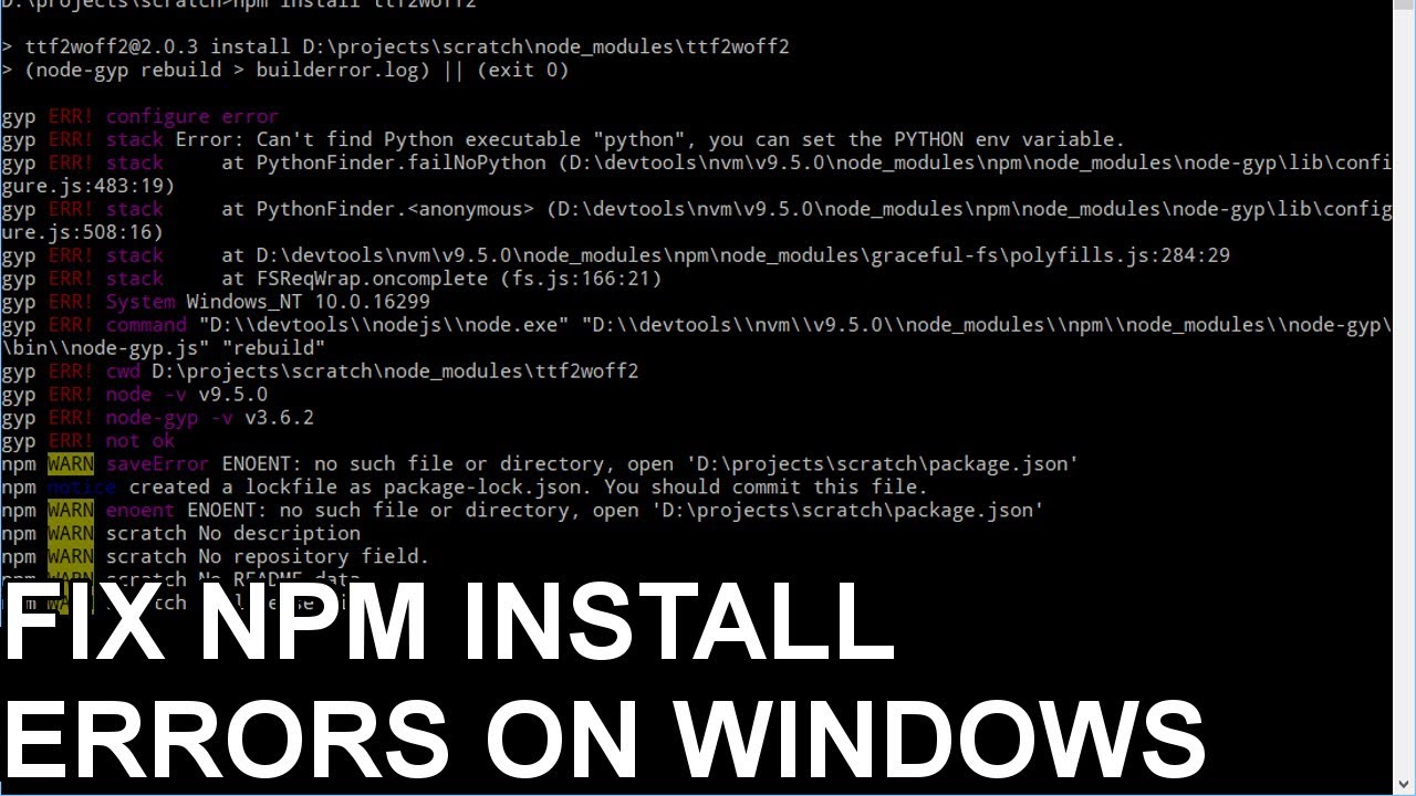 Fix NPM Install Errors
